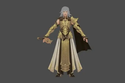 武侠 仙侠 金甲 战士 男 3D模型