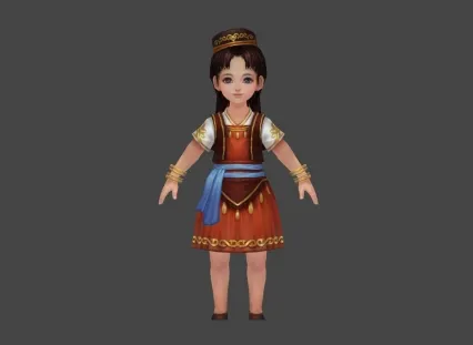 少数民族 女孩 3D模型