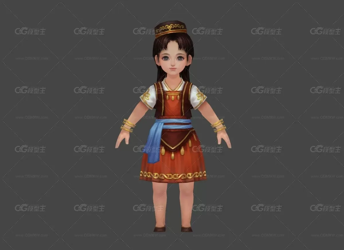 少数民族 女孩 3D模型-1