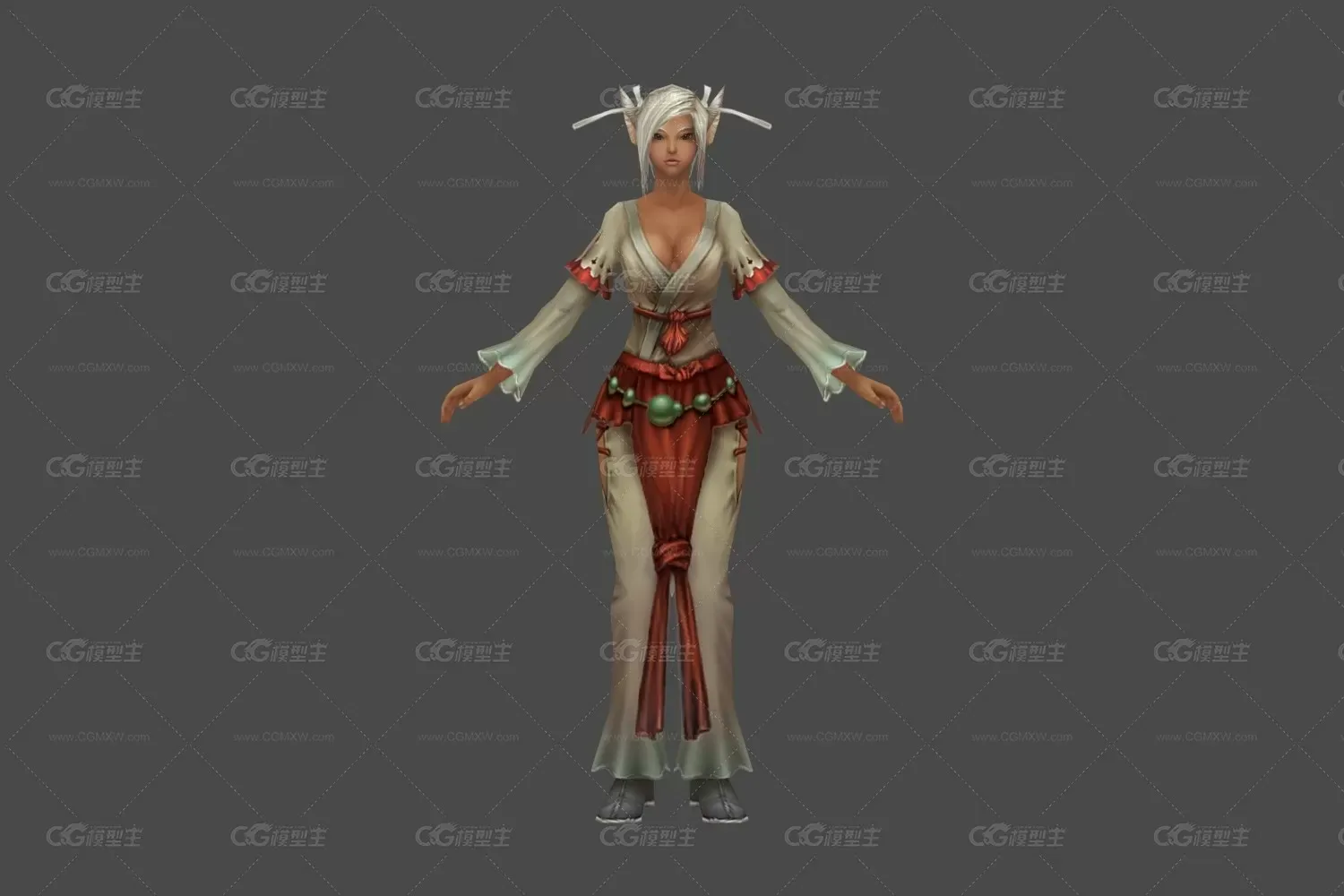 神魔 平民 鼠妖 女 3D模型-1