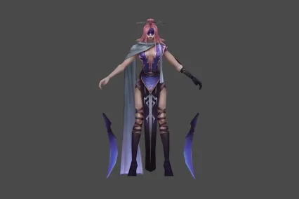 神魔 蒙面 刺客 女 3D模型