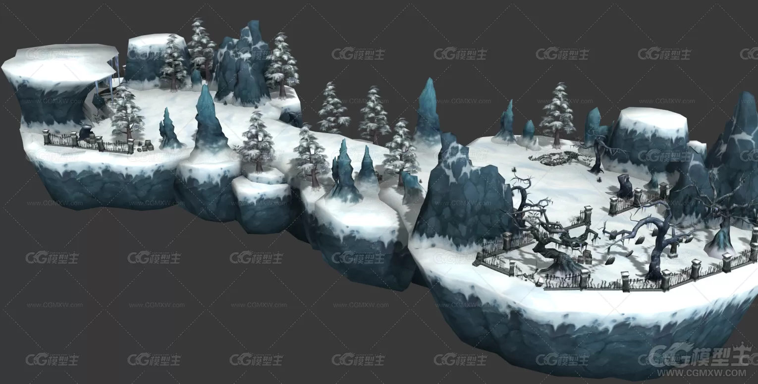 风雪游戏场景3D模型-3