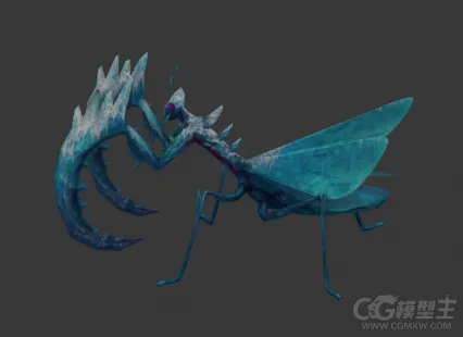 雪镰螳螂3D模型