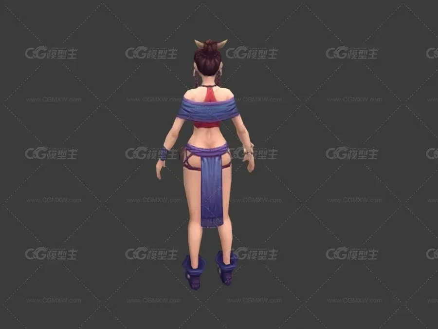 游戏美女角色3D模型-2