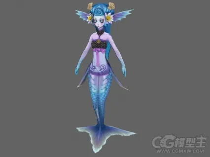 Q版美人鱼3D模型