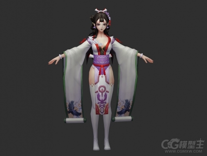 花鸟卷游戏女角色3D模型