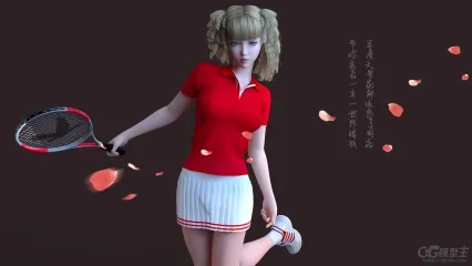 网球美女3D模型