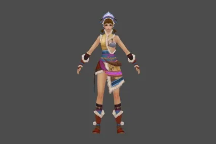 蒙古 女 3D模型