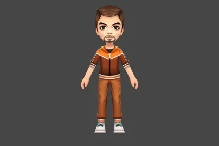 Q版 大富翁类型 运动 男 3D模型（带动画骨骼）