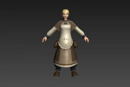 欧美女佣 CG模型