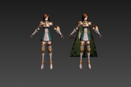 披风女骑士 CG模型