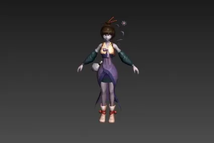 青灰女法 3D模型免费下载
