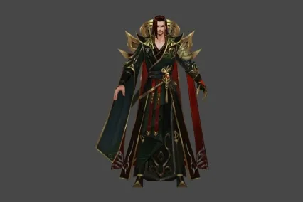 武侠 仙侠 黑袍 男 3D模型