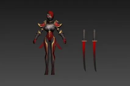 红发女刺客 3D模型