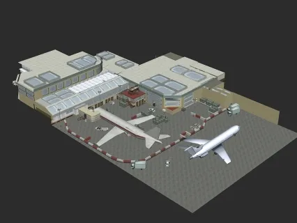 飞机场结构场景模型 3D场景模型