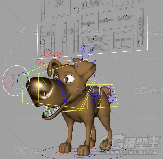 卡通小狗maya模型 有绑定！-1