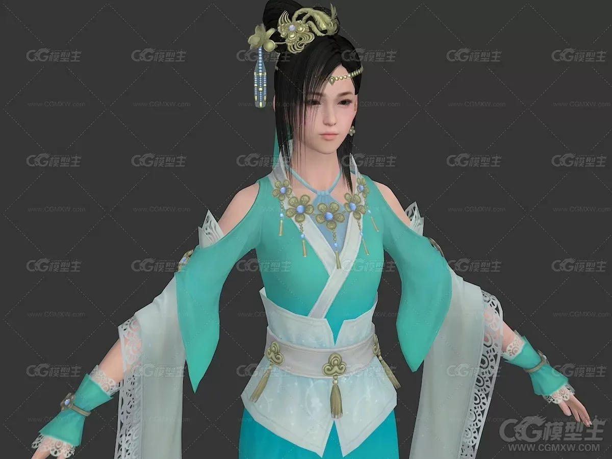 春水清茗(女)3D模型 游戏资源 CG模型-1