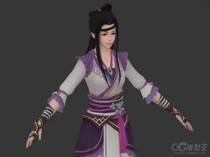 繁缨系年(女)3D模型 游戏美女角色模型 3D模型下载