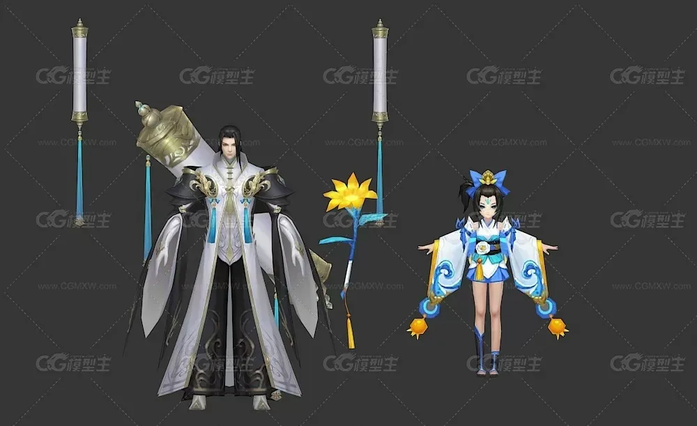 仙侠武侠风3D模型-16
