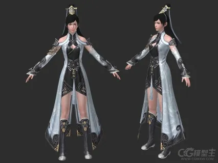 武侠游戏女角色模型 游戏模型
