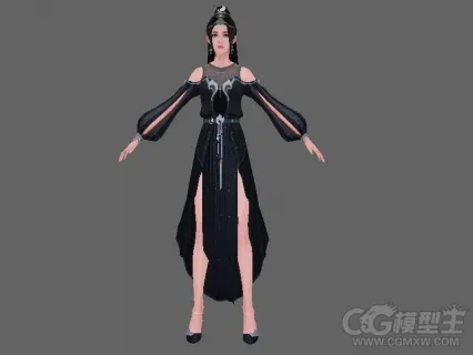 黑衣女侠3D模型下载