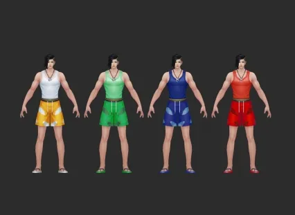 沙滩背心 3d模型