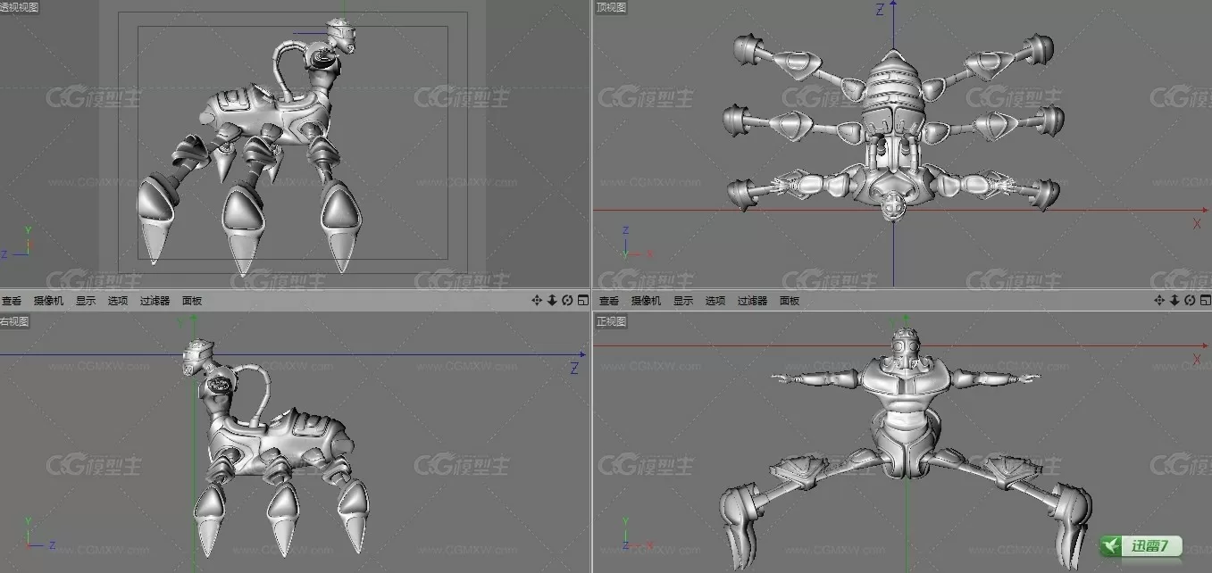 科幻昆虫蚂蚁机械机器人 3D模型免费下载-1