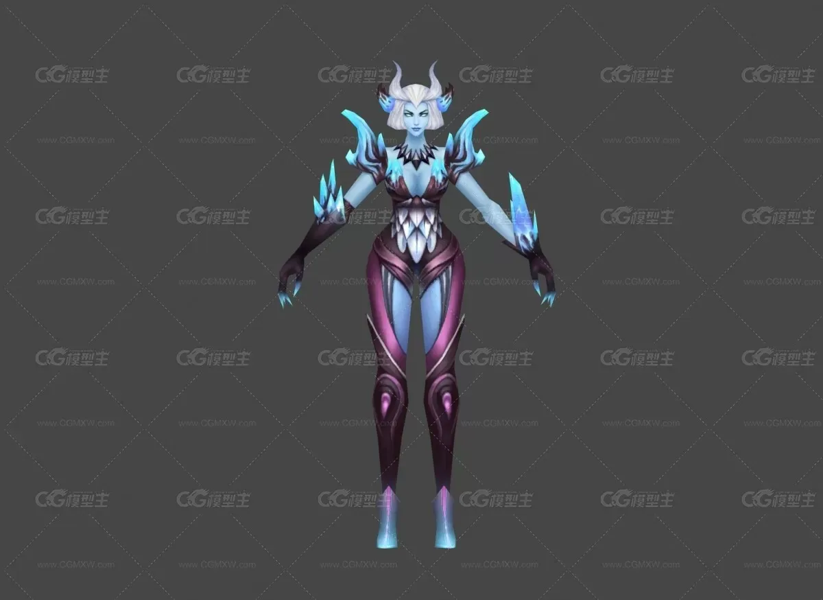 神魔 冰晶 妖女 3D模型-1