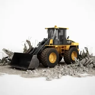 高型推土工程车 3d模型