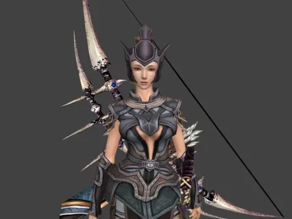 女弓箭手3D模型