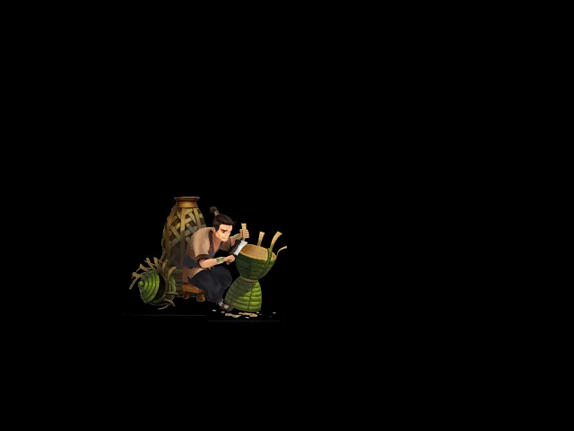 大泽_篾匠3d动画模型