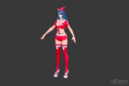 美女角色3DMAX模型 有骨骼绑定