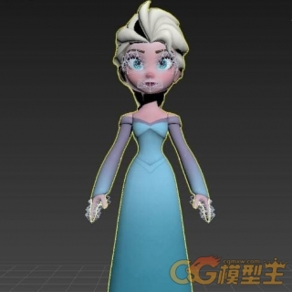 卡通美女小皇后人物 3D模型