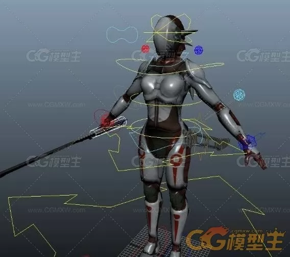 女性日本刀武士女忍者 CG模型免费下载-1