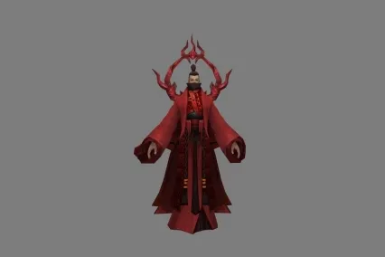 武侠 红袍 男 3D模型