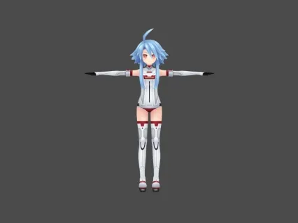 日韩风 白色 机甲 女 3D模型