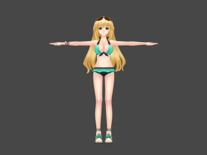 日韩风 泳装 女 3D模型