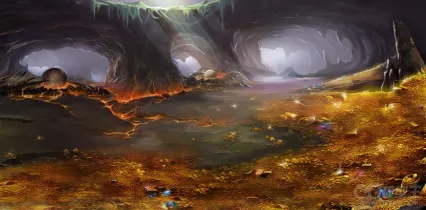 龙之力量 2D横版游戏场景素材 PNG分层 有前景 中景和背景元素。