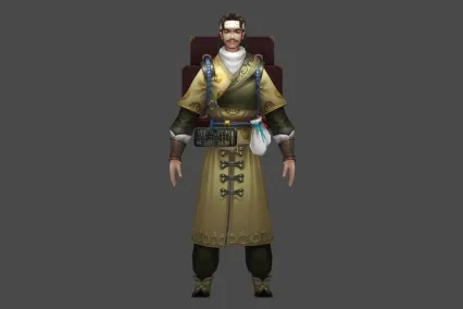 武侠 背箱 男 3D模型
