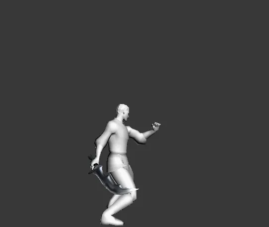 古代人物游戏武器降魔剑 带绑定 带动作-1