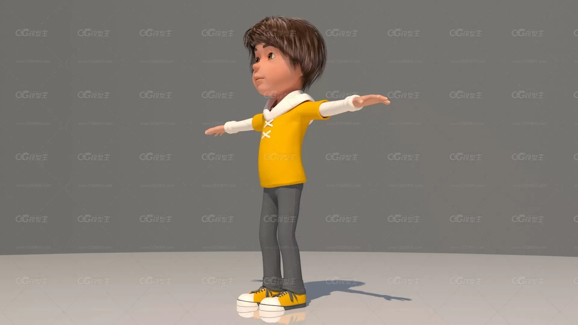卡通莎丽运动服男孩   黄色衣服小男孩-1