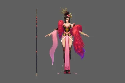 武侠游戏里面的歌女模型 喜欢的话就下载吧