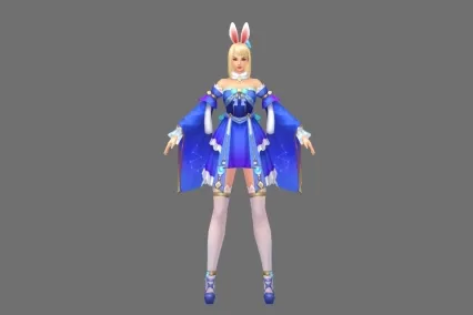 可爱兔女郎    可爱  长腿女神 蓝色小裙子