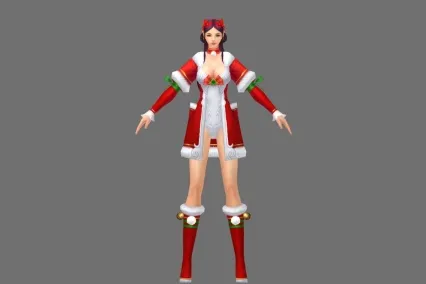 圣诞装女角色游戏模型
