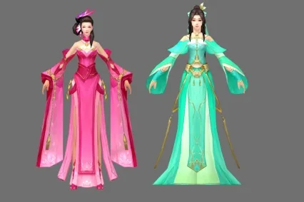 绣工女子  姐妹