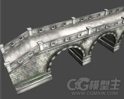 石孔桥模型 石桥模型 古代桥3D模型