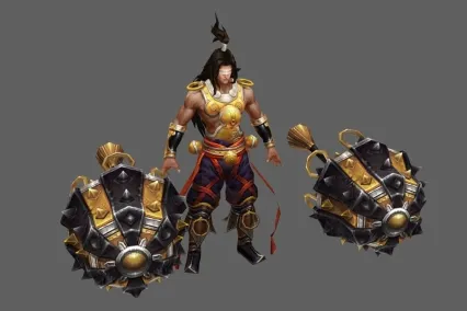 非常棒的手绘模型 李元霸 巨锤 男 蒙眼 武侠 仙侠 boss