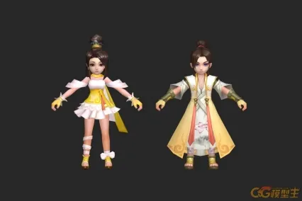 Q版 小男孩和小女孩  荷花套装 免费分享