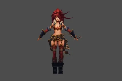欧美风 红发 双枪 女枪手 暗黑风 LOL 喜欢就下载吧
