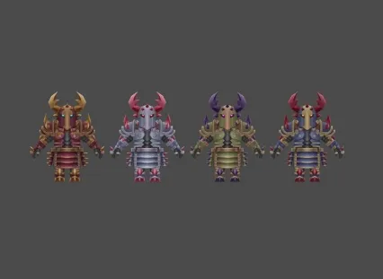 牛角盔武士 游戏模型 低模手绘贴图 喜欢就拿走吧